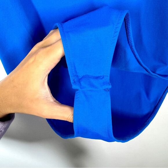 Zara Women’s Size Large Royal Blue Halter Neck Seamless Snap Closure Bodysuit - Picture 5 of 10